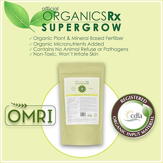 Supergrow 7-6-6 Fertilizer Powder for Plants/Gardening 1.25lb - Water-Soluble Powder Grow Bigger Yields - Ideal for All Vegetables Fruits Flowers or Trees