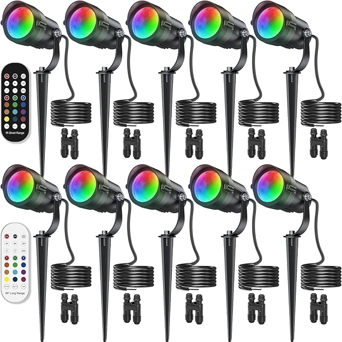 16/2 Low Voltage Landscape Wire + RGBW Low Voltage Landscape Lighting 12W with Remote Connectors