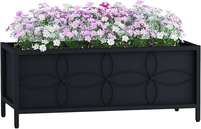 Zhongma Sturdy Raised Garden Bed with Inner Fabric Liners for Vegetables Flower Planter Box for Backyard Patio Balcony. Inner Size: 33.85x14.17x11 inch