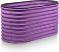 Plant &amp Plot Galvanized Raised Garden Beds Outdoor // 4×2×2 ft Planter Raised Beds for Gardening Vegetables Flowers // Large Metal Garden Box (Purple) // Patented Tool-Free Design