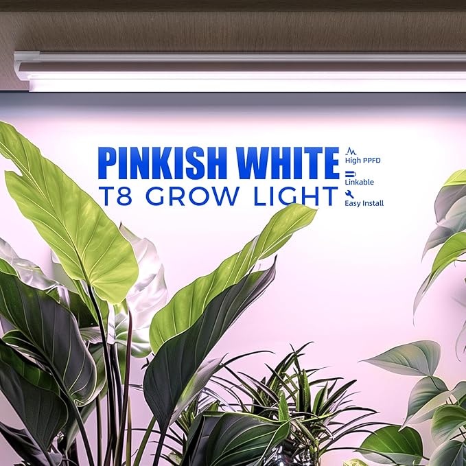 Barrina T8 LED Grow Light 4FT168W(4 x 42W) 1000W Equivalent Full Spectrum V-Shape with Reflector Combo Grow Lights for Indoor Plants Greenhouse 4-Pack