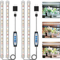 16 Plant Grow Light Strips 120 LEDs Grow Lights for Indoor Plants Full Spectrum with Upgrade Timer 6/12/16 Hrs 5 Dimmable Levels 2 Pack Sunlike Grow Lamp for Hydroponics Succulent