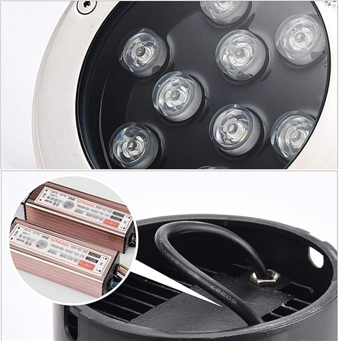 Ground LED Landscape Lights - LED Beam Spotlight 12V /24V LED Embedded Buried Lamp IP67 Waterproof Staircase Floor Aisle Illumination Building Outdoor LightsWhite-24W(24V)