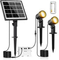 MEIHUA Solar Spotlights Outdoor 2 in 1 Solar Powered Landscape Spotlights 2700K/4000K/6500K 3 Brightness with Remote Control IP66 Waterproof Solar Spot Lights Outdoor for Garden Pathway