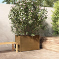 Large Honey Brown Solid Pinewood Garden Planter 39.4x39.4x27.6 Inch Raised Garden Bed Outdoor Rectangular Planter Box for Patio Terrace Gardening