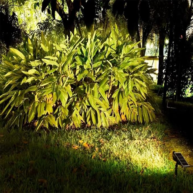 Outdoor LED Spotlight Waterproof Solar Spot Lights Bright Flag Light with Spiked Stand Landscape Automatic Mini Lawn Lamp 10W Graden Light Decorative Courtyard Warm White HWD0173