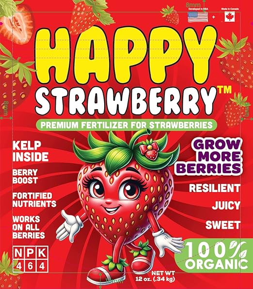 Happy Strawberry Fertilizer by Happy Nutrients Organic Premium Fertilizer for Strawberries &amp All Berries 12 oz (0.34 kg)