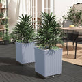 Planters 2 pcs Light PlanterGarden BedGalvanized Raised Garden BedPlanter Raised bedsGalvanized PlanterGray 11.8x11.8x14.6 Polypropylene