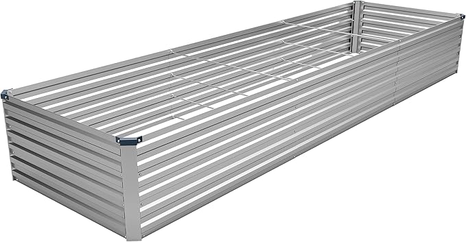 MGNO 12x2x1.5FT Galvanized Raised Garden Bed-Outdoor Planter Box for Vegetables-Metal Garden BedRRectangle Planting Box for HerbFlower
