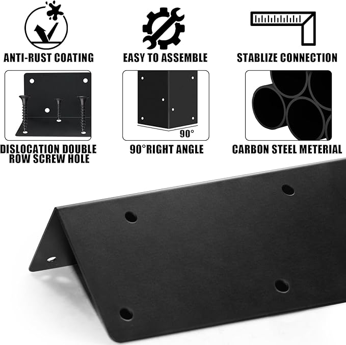 8 Pack Raised Beds Corner Brackets | Raised Garden Bed Brackets with Screws | Suits for Wood Fits 20-24 Bed | 11 x 3 x 3 for Vegetable Planter Garden