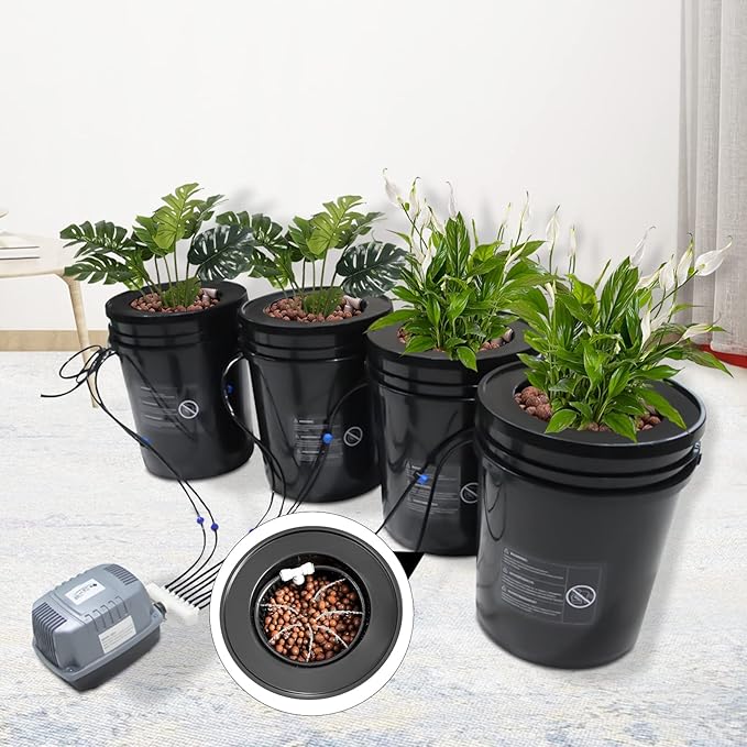 Hydroponics Growing System 5-Gallon Deep Water Culture Multi Barrel Hydroponic Machine Drip Irrigation System for Vegetables