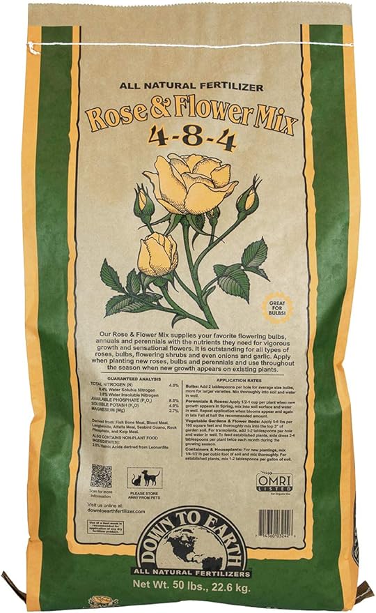 Down To Earth Organic Rose &amp Flower Fertilizer Mix 4-8-4 50 lb