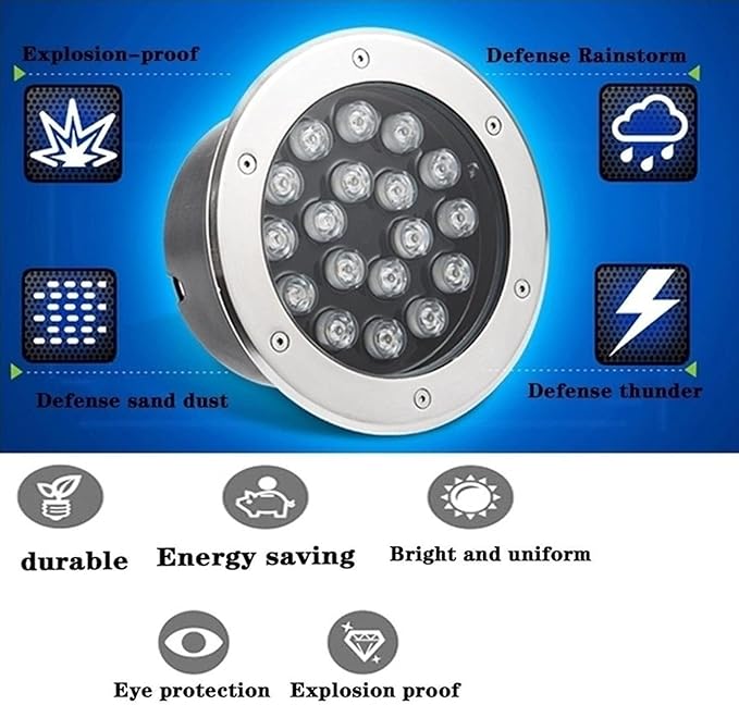 Outdoor Landscape Light - Led Ring Fountain Light Ip67 Waterproof Underground Buried Lamp Led Outdoor Floor Spotlight for Driveway Deck Step Illumination Decoration -RGB-9W(12v)
