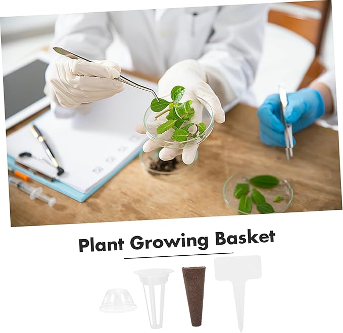 balacoo 4sets Hydroponic Growing Tower Kit Hydroponic Planter Baskets Sponges Garden Basket Labels