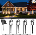 ZYAN Solar Landscape Spotlights Separate Monocrystalline Panels &amp USB-C Powered 5400mAh Auto On Off Dusk to Dawn Outdoor IP65 Waterproof Warm White for Yard Path Patio (100 Lumens × 4 Pack)