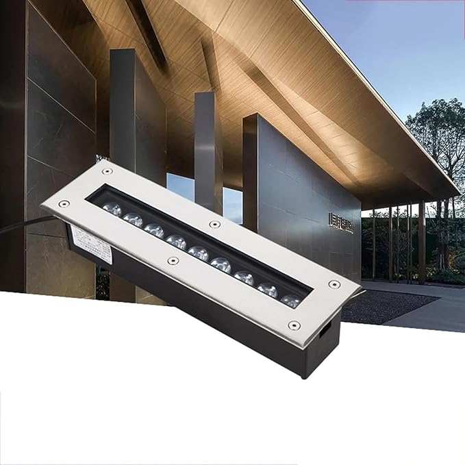 Rectangle Underground Light - Outdoor Recessed LED Spotlight AC85-110V Recessed Wall Light for Stairs IP66 Waterproof Garden LED Buried Light for Pathway Patio Driveway Stair ing (Color (White
