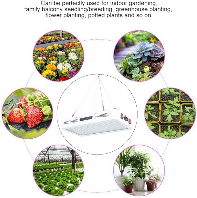 LED Grow Light 1500W Full Spectrum Energy Efficient Aluminum White