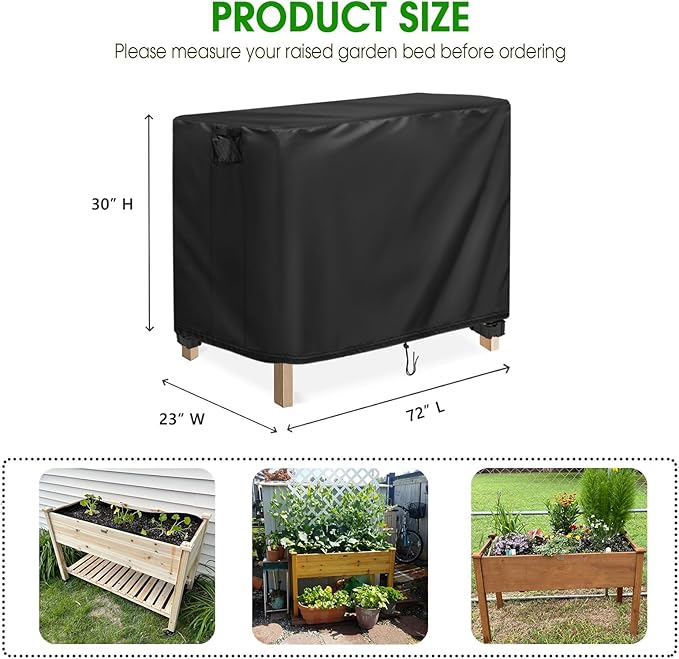 Outdoor Cover for Raised Garden Bed 72 x 23 x 30 inch Waterproof Elevated Flower Bed Cover for WinterRaised Tall Planter Box Covers for Outdoor Protection