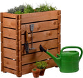58440FSCe Raised Bed with Interlocking System Pine 79 x 37 x 79 cm Brown
