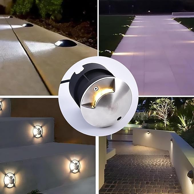 3W LED Landscape Lamps - LED Semi-transparent Underground Lamp AC 220V Side Emitting Outdoor Recessed Spot Light IP67 Waterproof Landscape Garden Decorative Floor Lamp Deck Spotlight(Warm WhiteOne