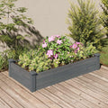 Wooden Garden Raised Bed with Liner Wood Planter Box Outdoor Garden Planting Planter Box for Flowers/Vegetables/Herbs Gray 47.2x23.6x9.8 Solid Wood Fir-735