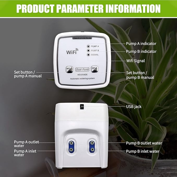 Drip Irrigation Kit WiFi Automatic Plant Waterer Automatic Watering System for Potted Plants Remote Control Plant Watering Device Automatic Drip Irrigation Kit for Outdoor Garden
