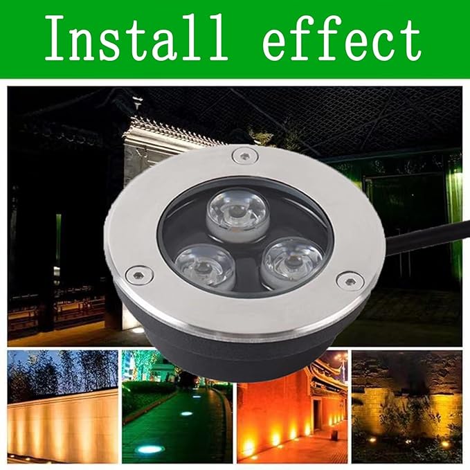 Outdoor Buried Lights - IP67 Waterproof LED Landscape Lights Anti-Rust Aluminum Ground Lights for Deck Driveway and Courtyard Lighting