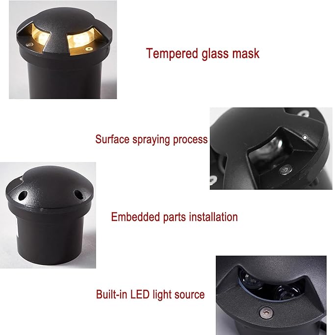 Outdoor Buried Lights - LED Landscape Light AC 220V Warm White Ground Spotlight IP67 Waterproof Recessed Floor Light Decorate Lighting Wall Light Garden Decoration Path Lights