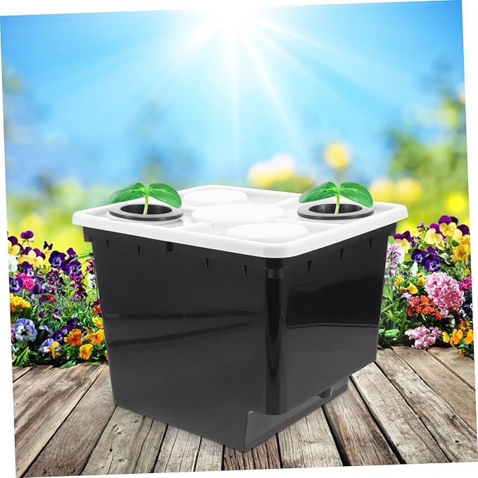 Plastic Planting Basket Cultivation Buckets for Cilantro Hydroponic Plants Bucket Black 2 Hole Covers Suitable for Home Garden