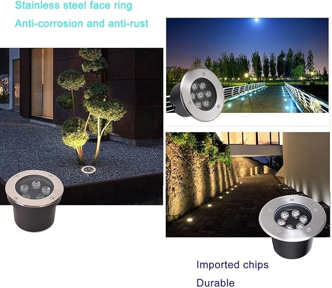 Ground Landscape Lights - LED Outdoor Spotlight Floodlight IP67 Waterproof Recessed Lamp Lighting for Garden Yard Construction(White24W(AC85-265v))