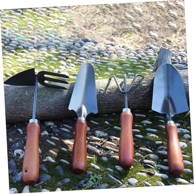 4pcs Mini Garden Tool Set with Small Trowel Narrow Spade Dual-use Claw Hoe and Soil Scoop – Portable Handheld Shovels for Planting Weeding and Digging in Home Gardens