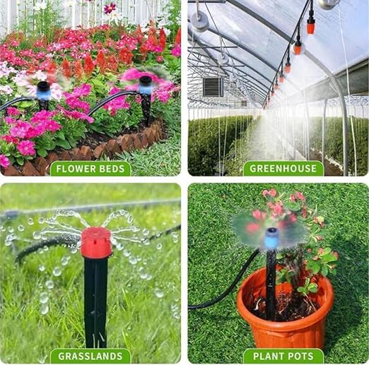 Automatic Drip Irrigation Plant Watering System Kit 240 ft. with 1/2 in. Hose 1/4 in. Distribution Tubing &amp Accessories