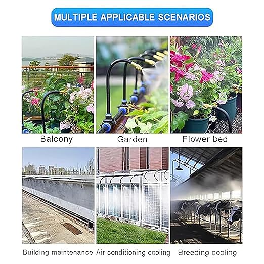 360° Curved Garden Automatic Irrigation Kit for GardenBendable Adjustable Nozzle Drip Irrigation Garden Watering for Flower Greenhouse Nursery(50per 50 Meters)