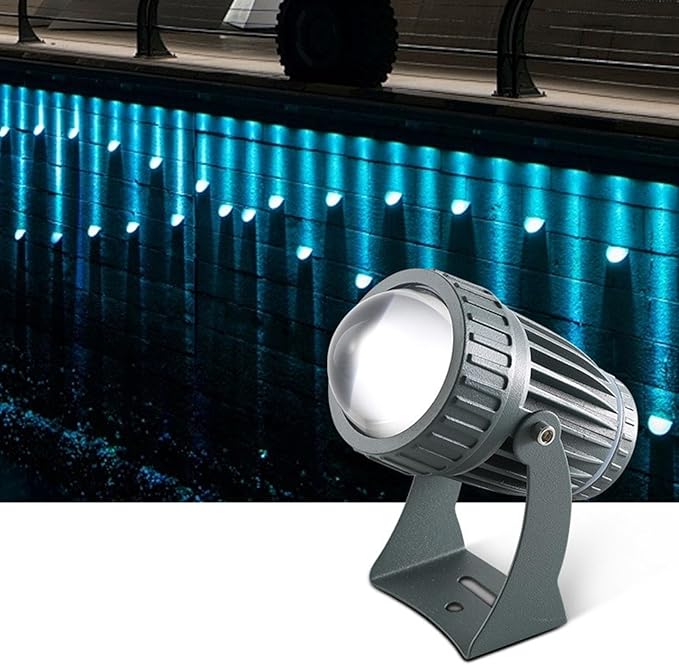 Outdoor Spotlights - LED Long-Distance Floodlights AC 220V IP65 Waterproof Wall Lamp Landscape Lighting Narrow Beam Spotlight Adjustable Bracket Ground Light(Yellow10W(AC220V))