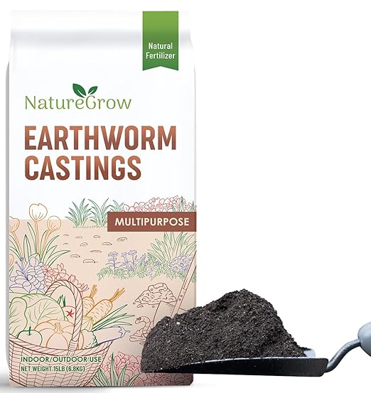 Earth Worm Castings 30LB (15LB 2 Bags) - Organic Fertilizer Includes Humic Acid - Pure Worm Castings for Gardening