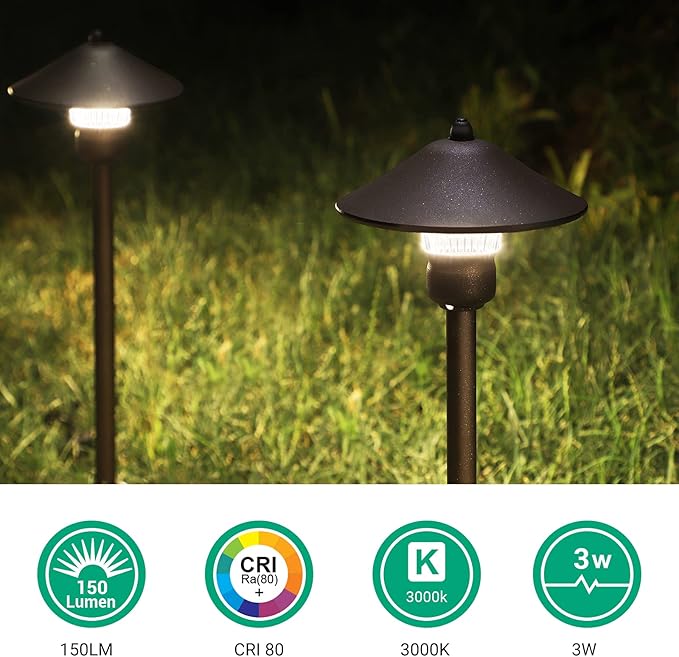 DEWENWILS LED Outdoor Low Voltage Landscape Lights 14W 540LM 3000K 12V Low Voltage LED Landscape Spotlight 3W 150 LM 12V AC/DC Landscape Pathway Lights