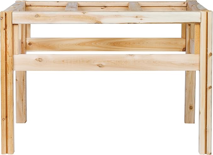 Greenes Fence Six Bucket Elevated Cedar Wood Garden Frame 43 in. x 28 in. x 30 in. - Made in USA with North American Cedar