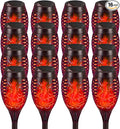 Solar Flashlight Light with Flickering Flame Multi-Piece Outdoor Solar Lights Outdoor Waterproof Solar Garden Lights for Decorative Paths Patio and Deck Outdoor Lighting（Red (16)