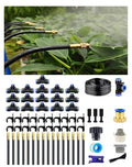 Drip Irrigation System 360 Degree Adjustable Garden Sprinkler High Output Mist Spray Nozzle for Potted Plants Easy Connect &amp Rotating Head Customizable Water Flow (50FT+16spray nozzles)