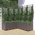 Large 47x47 Outdoor Raised Garden Box with Trellis Durable Polypropylene Planter for Vegetables Flowers on Patio Balcony Garden