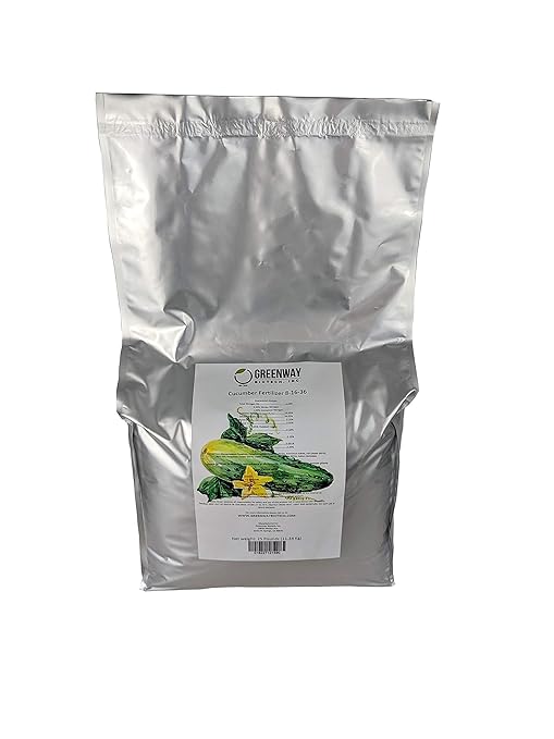 Greenway Biotech Inc. Cucumber Fertilizer 8-16-36-100% Water Soluble Plus Chelated Micronutrients Suitable for Soil hydroponics and aeroponics - 25 Pounds (Makes ~5000 Gallons)