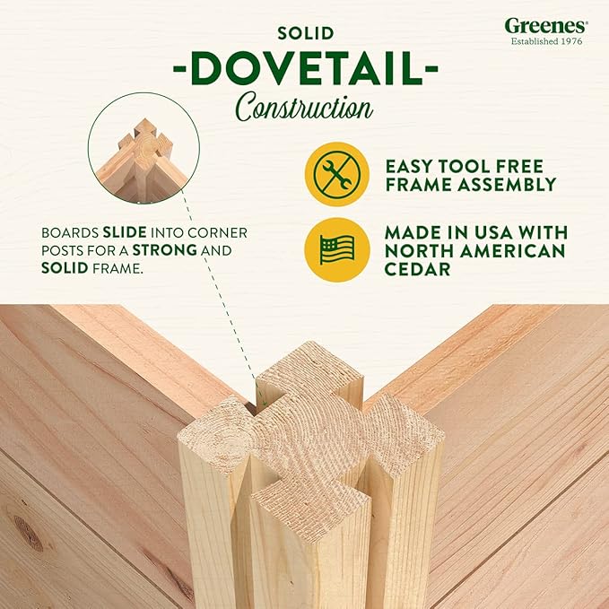 Greenes Fence Premium Cedar Elevated Garden Bed 24 W x 48 L x 19 H - Made in USA with North American Cedar