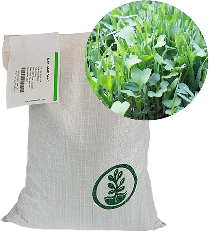 No-Till Farm and Garden Cover Crop Mix Seeds - 25 Lbs Bulk - Blend of Gardening Cover Crop Seeds: Hairy Vetch Daikon Radish Forage Collards Triticale More