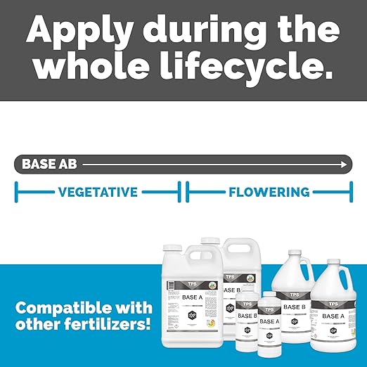 TPS Base A+B Two Part Set Complete Plant Growing Nutrient Formula for All Plants for Both Soil and Hydro Gallon Set (2 x 128 oz)