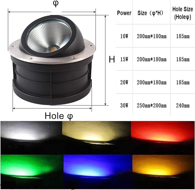 Adjustable IP67 Waterproof Recessed LED Outdoor Spotlight for Illuminating Palm Trees and Stone Walls