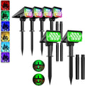 Outdoor Solar Landscape Spotlight 2 Lighting Modes with High and Low Brightness Green &amp RGB LED Adjustable