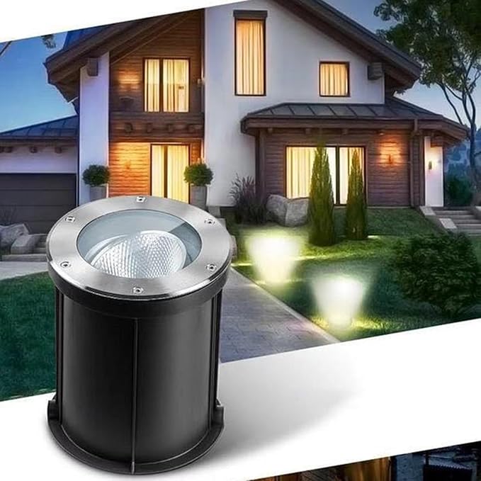 Ground COB Landscape Lights - Buried Lights AC 85-265V Adjustable Lighting Angle Outdoor Recessed LED Spotlight IP67 Waterproof Garden Patio Lawn LED Underground Light(Warm White Light30W)