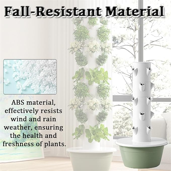 Hydroponics Growing System Kit 5/7/ 9-Tier Indoor Outdoor Vertical Tower with Pump and Movable Water Tank Hydroponic Germination Kit for Gardening Lover