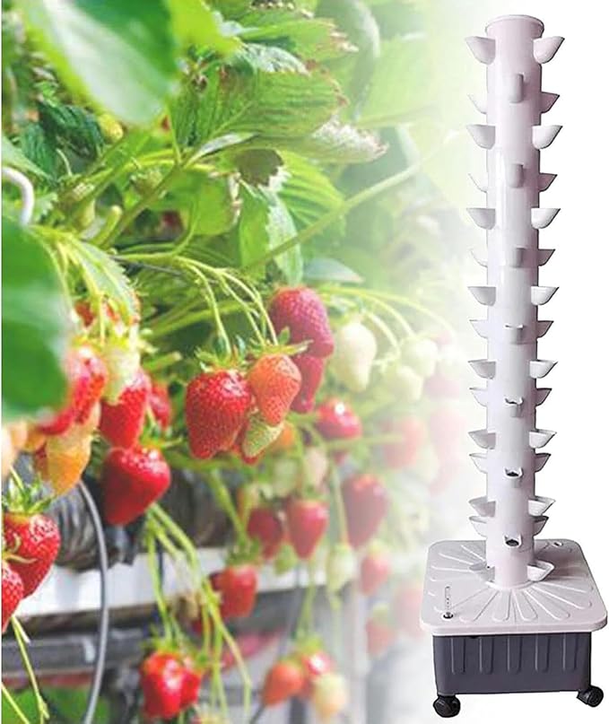 AMNOOL Garden hydroponic Vertical Tower 15-Story 45-Hole hydroponic Tower hydroponic Planting System hydroponic symbiotic Planting hydroponic Vertical Planting