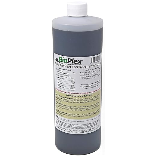Esbenshade’s Transplant Root Stimulator 5-10-5 Fertilizer 32oz - Liquid Fertilizer with Seaweed Fish &amp Humic Acid - Reduces Transplant Shock Promotes Root Growth - for Flowers Vegetables &amp